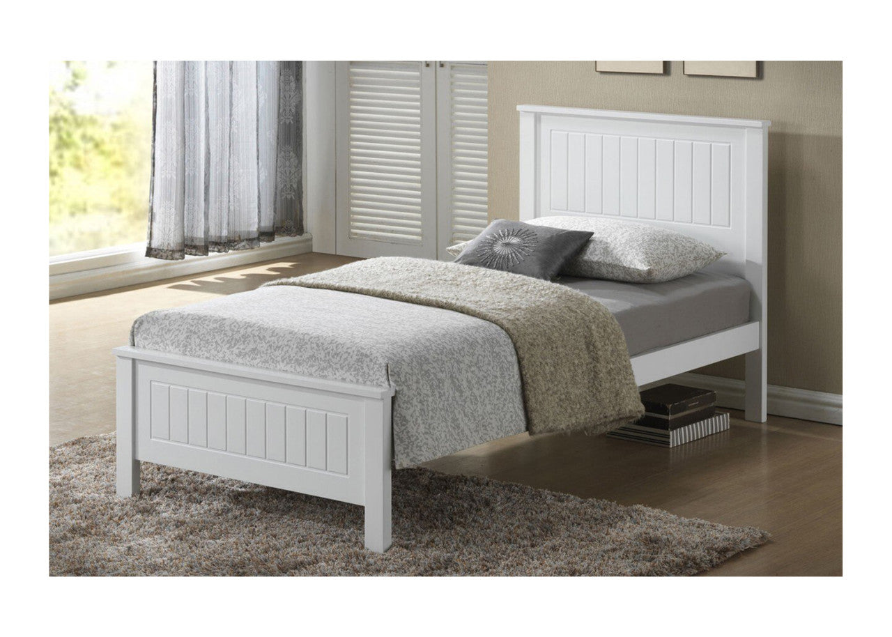 Single Quincy Bed (WS-1301) Frame - White