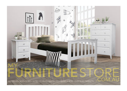 KING SINGLE DONESS (AUSSIE MADE) BED  - ASSORTED STAINED COLOURS