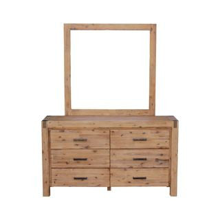 ENDLICHERI DRESSING TABLE WITH MIRROR - OAK OR CHOCOLATE