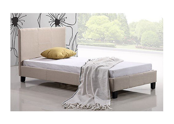 SINGLE ODELIA LINEN FABRIC BED FRAME  - BEIGE