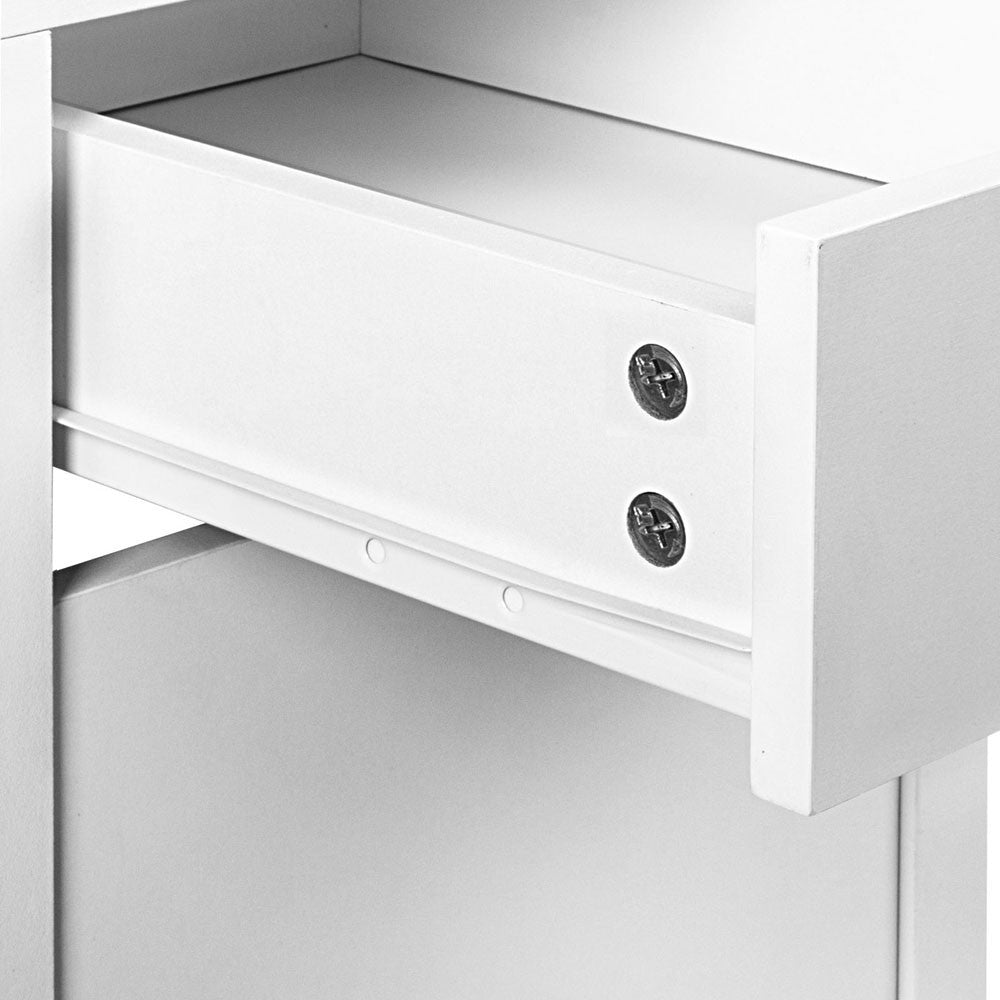 MAYA OFFICE COMPUTER  DESK WITH DRAWERS  (DESK-DRAW-105-WH-AB) - WHITE