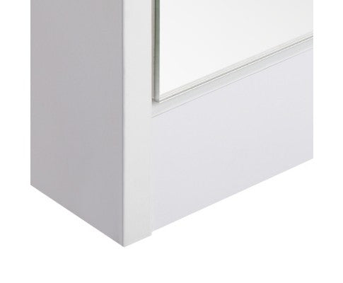 LENNY MIRRORED SHOE CABINET WITH WITH 5 DRAWER STORAGE 1700(H) x 630(W) - WHITE