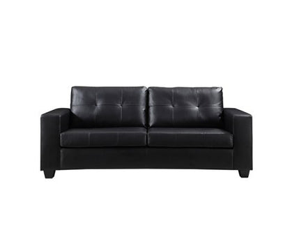 NIKKI 3 SEATER LEATHERETTE  LOUNGE  - BLACK