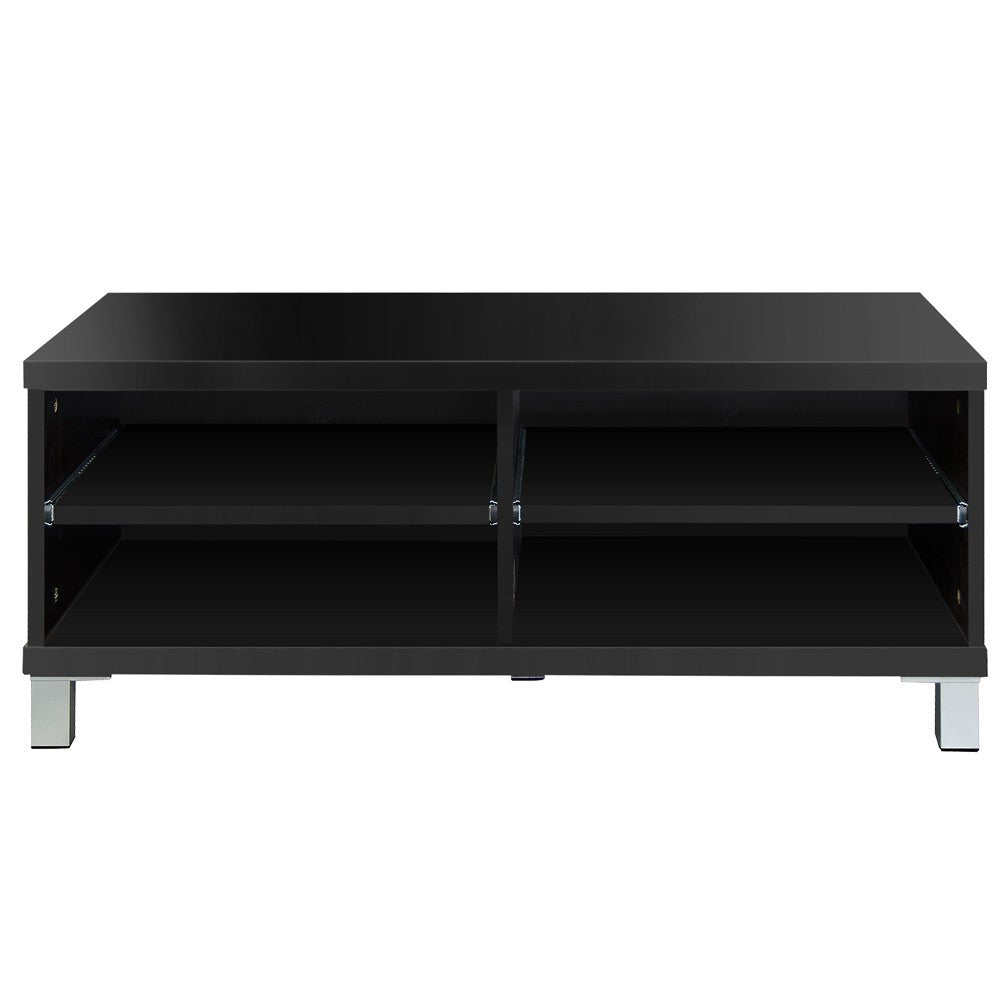 LENNY LOWLINE ENTERTAINMENT UNIT WITH 2 INDEPENDENT SIDE CABINETS - 415(H) x 1900(W) - BLACK
