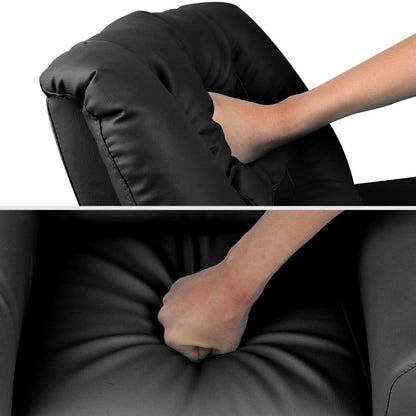 AMARIS  KIDS SINGLE LEATHERETTE RECLINER CHAIR (KID-RECLINER-BK) - BLACK