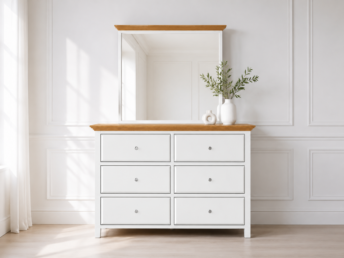 Jasper (AUSSIE MADE) Dressing Table With Mirror - Two Tone - Assorted Painted Colours