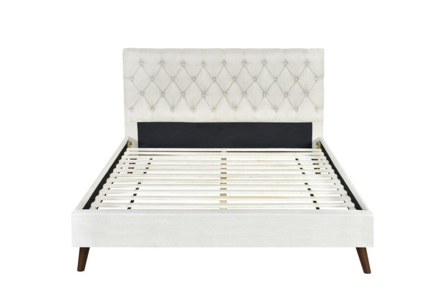 DOUBLE SPENCER FABRIC BED - CREAM