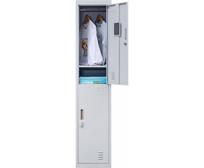 KENZIE PADLOCK - OPERATED TWO-DOOR  OFFICE - GYM - STORAGE - SHED - LOCKER - GREY