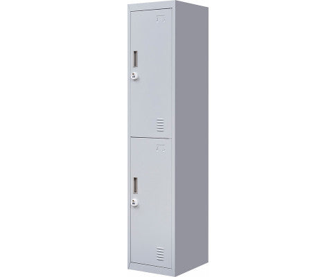 KENZIE TWO-DOOR  OFFICE - GYM - STORAGE - SHED - LOCKER WITH 3-DIGIT COMBINATION LOCK  - GREY