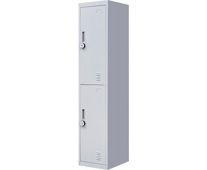 KENZIE TWO-DOOR  OFFICE - GYM - STORAGE - SHED - LOCKER WITH 4-DIGIT COMBINATION LOCK  - GREY
