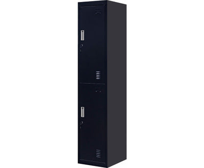 KENZIE STANDARD LOCK TWO-DOOR  OFFICE - GYM - STORAGE - SHED - LOCKER - BLACK
