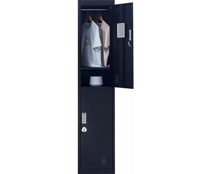 KENZIE TWO-DOOR  OFFICE - GYM - STORAGE - SHED - LOCKER WITH 3-DIGIT COMBINATION LOCK  - BLACK