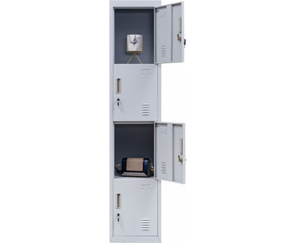 KENZIE STANDARD LOCK FOUR-DOOR  OFFICE - GYM - STORAGE - SHED - LOCKER - GREY