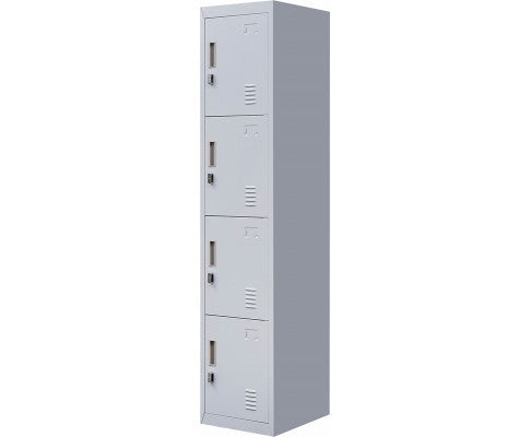 KENZIE PADLOCK - OPERATED FOUR-DOOR  OFFICE - GYM - STORAGE - SHED - LOCKER - GREY