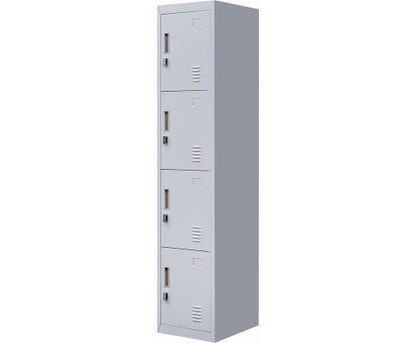 KENZIE PADLOCK - OPERATED FOUR-DOOR  OFFICE - GYM - STORAGE - SHED - LOCKER - GREY
