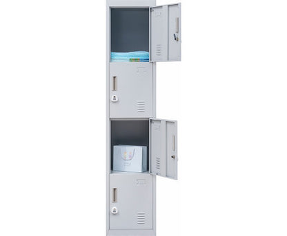 KENZIE FOUR-DOOR  OFFICE - GYM - STORAGE - SHED - LOCKER WITH 3-DIGIT COMBINATION LOCK  - GREY