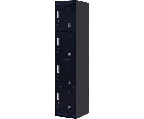 KENZIE STANDARD LOCK FOUR-DOOR  OFFICE - GYM - STORAGE - SHED - LOCKER - BLACK