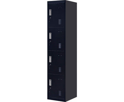 KENZIE STANDARD LOCK FOUR-DOOR  OFFICE - GYM - STORAGE - SHED - LOCKER - BLACK