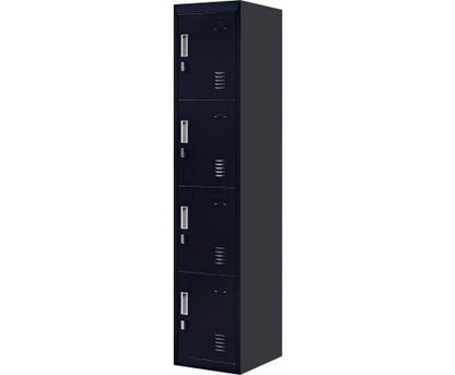 KENZIE PADLOCK - OPERATED FOUR-DOOR  OFFICE - GYM - STORAGE - SHED - LOCKER - BLACK