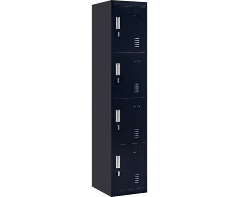 KENZIE PADLOCK - OPERATED FOUR-DOOR  OFFICE - GYM - STORAGE - SHED - LOCKER - BLACK