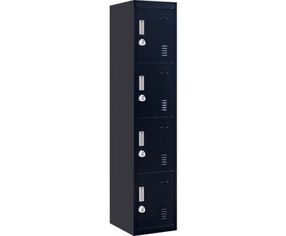 KENZIE FOUR-DOOR  OFFICE - GYM - STORAGE - SHED - LOCKER WITH 3-DIGIT COMBINATION LOCK  - BLACK