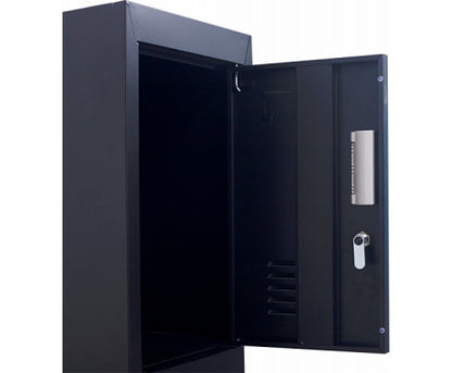 KENZIE FOUR-DOOR  OFFICE - GYM - STORAGE - SHED - LOCKER WITH 4-DIGIT COMBINATION LOCK  - BLACK