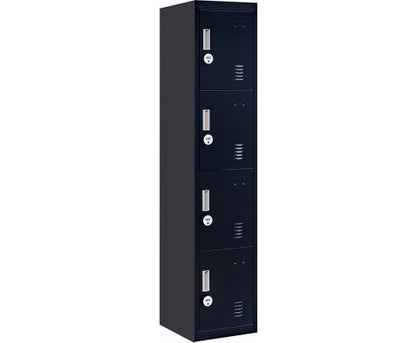 KENZIE FOUR-DOOR  OFFICE - GYM - STORAGE - SHED - LOCKER WITH 4-DIGIT COMBINATION LOCK  - BLACK