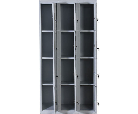 KENZIE STANDARD LOCK 12 DOOR  OFFICE - GYM - STORAGE - SHED - LOCKER - GREY