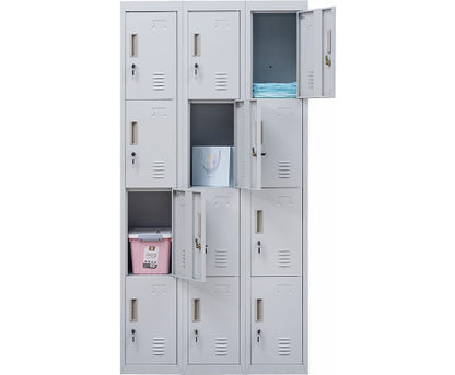 KENZIE STANDARD LOCK 12 DOOR  OFFICE - GYM - STORAGE - SHED - LOCKER - GREY