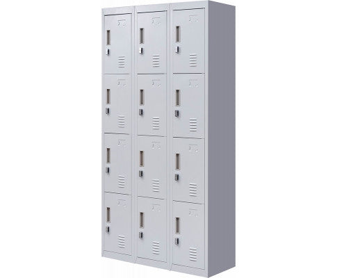 KENZIE PADLOCK - OPERATED 12 DOOR OFFICE - GYM - STORAGE - SHED - LOCKER - GREY