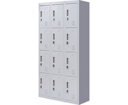 KENZIE PADLOCK - OPERATED 12 DOOR OFFICE - GYM - STORAGE - SHED - LOCKER - GREY
