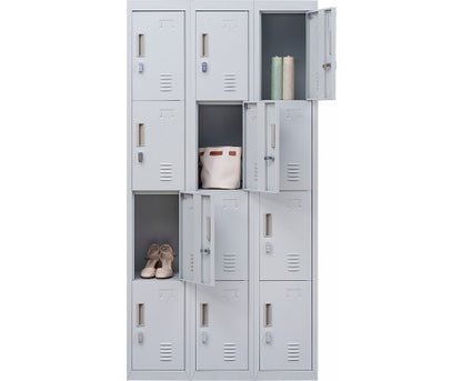 KENZIE PADLOCK - OPERATED 12 DOOR OFFICE - GYM - STORAGE - SHED - LOCKER - GREY