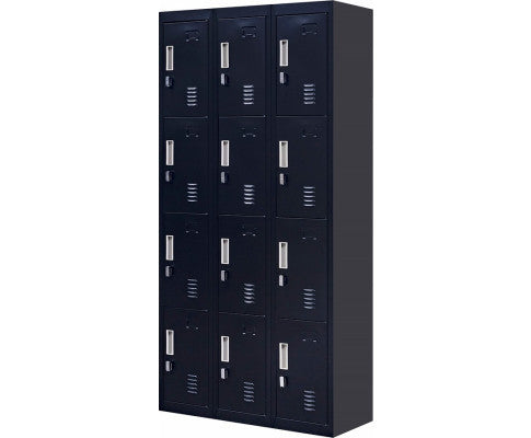 KENZIE PADLOCK - OPERATED 12 DOOR OFFICE - GYM - STORAGE - SHED - LOCKER - BLACK