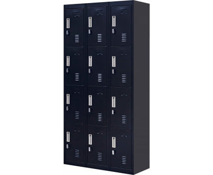 KENZIE PADLOCK - OPERATED 12 DOOR OFFICE - GYM - STORAGE - SHED - LOCKER - BLACK