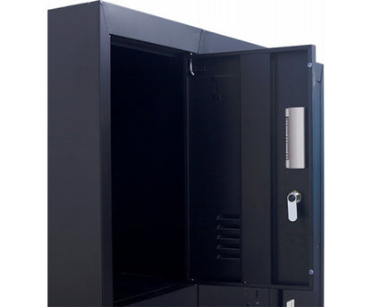 KENZIE 12 DOOR OFFICE - GYM - STORAGE - SHED WITH 4-DIGIT COMBINATION LOCK  - LOCKER - BLACK