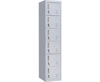 KENZIE STANDARD LOCK 6-DOOR  OFFICE - GYM - STORAGE - SHED - LOCKER - GREY