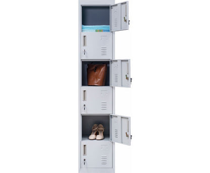 KENZIE STANDARD LOCK 6-DOOR  OFFICE - GYM - STORAGE - SHED - LOCKER - GREY