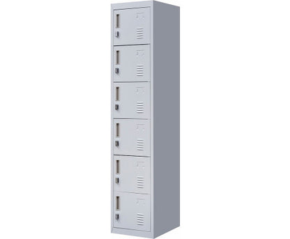 KENZIE PADLOCK - OPERATED 6-DOOR  OFFICE - GYM - STORAGE - SHED - LOCKER - GREY