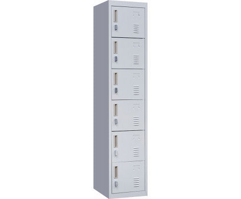 KENZIE PADLOCK - OPERATED 6-DOOR  OFFICE - GYM - STORAGE - SHED - LOCKER - GREY