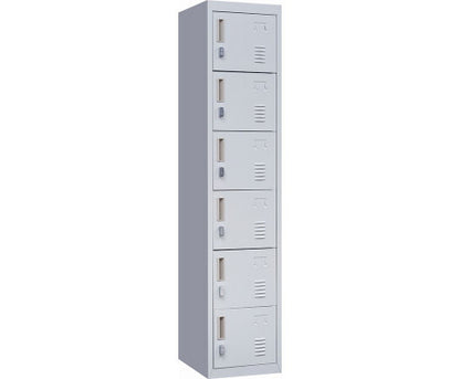 KENZIE PADLOCK - OPERATED 6-DOOR  OFFICE - GYM - STORAGE - SHED - LOCKER - GREY