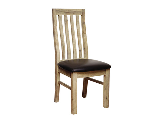 Winslow Timber Dining Chair With Pu Seat - As Pictured