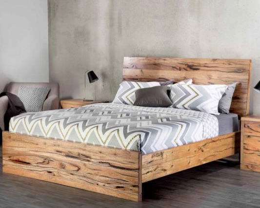 King Atlanta Hardwood Panel Bed - (MODEL-1-12-9-14-7-1) - As Pictured