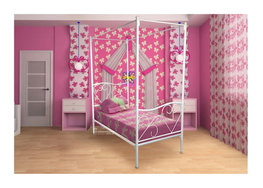 SINGLE VALENTINE (AUSSIE MADE) 4 POSTER BED - ASSORTED COLOURS