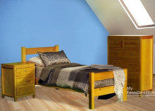 KING SINGLE CHUNKY (AUSSIE MADE) RAILED BED - ASSORTED STAINED COLOURS