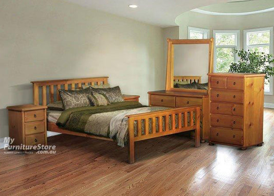 KING SINGLE FEDERATION (AUSSIE MADE) BED WITH MATCHING FOOT END - ASSORTED COLOURS