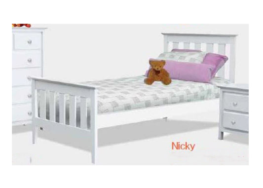 Single Nicky Bed - White (1374)