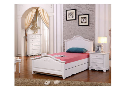 Single Harmony (LS-015) Bed Excluding Under Bed Trundle Bed (MODEL 13-5-12-15-4-25) - Ivory White