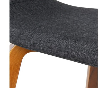 ABBIE SET OF 2 FABRIC UPHOLSTERED CHAIR  - CHARCOAL
