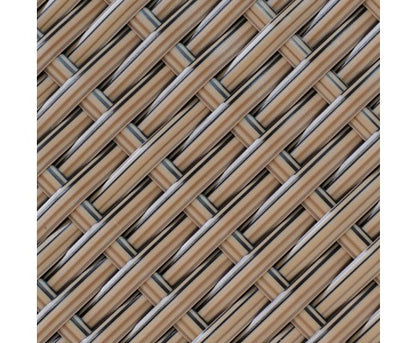 DOMINO 7 PCS BROWN WICKER RATTAN 6 SEATER OUTDOOR LOUNGE SET BEIGE