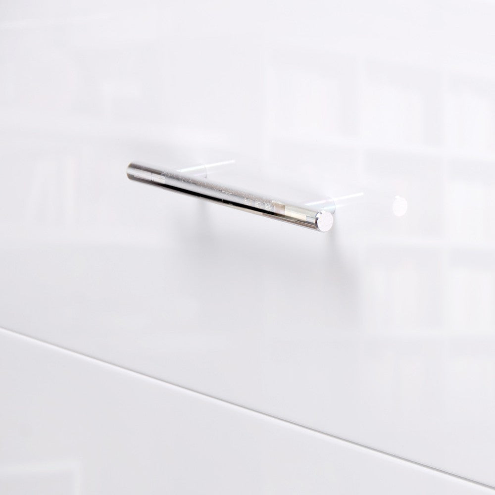 BENNY 2 DRAWER POLLY BEDSIDE TABLE - ( FURNI-GLOSS-SIDE-WH) - HIGH GLOSS WHITE